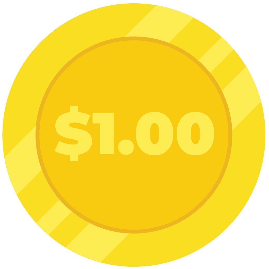 $1 donation coin